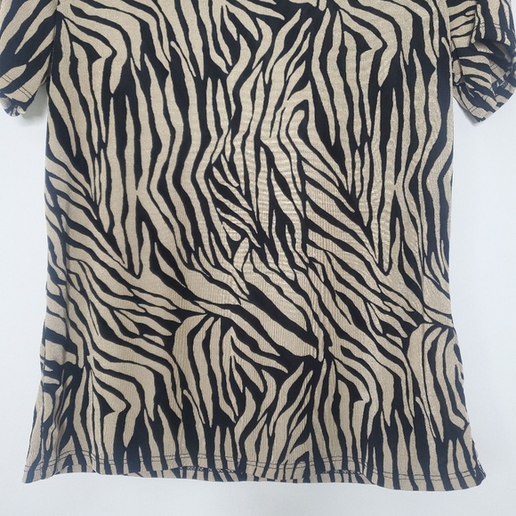 Jaclyn Smith Womens Top Size Small Animal Print Slinky Safari Chic Boho Glam Y2K - Picture 3 of 9